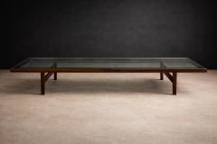 Joaquim Tenreiro Large Coffee Table in Rosewood and Glass by Joaquim Tenreiro Brazil 1950s - 4576880