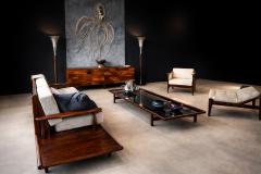 Joaquim Tenreiro Large Coffee Table in Rosewood and Glass by Joaquim Tenreiro Brazil 1950s - 4576882