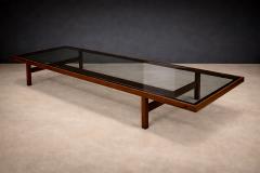 Joaquim Tenreiro Large Coffee Table in Rosewood and Glass by Joaquim Tenreiro Brazil 1950s - 4576883