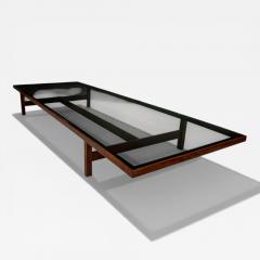 Joaquim Tenreiro Large Coffee Table in Rosewood and Glass by Joaquim Tenreiro Brazil 1950s - 4578758