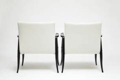 Joaquim Tenreiro Mid Century Modern Armchairs in Hardwood White Leather Joaquim Tenreiro Brazil - 3183286