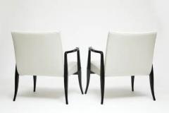 Joaquim Tenreiro Mid Century Modern Armchairs in Hardwood White Leather Joaquim Tenreiro Brazil - 3183341