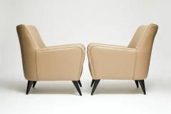 Joaquim Tenreiro Mid Century Modern Armchairs in Leather Wood by Joaquim Tenreiro 1955 Brazil - 3183812