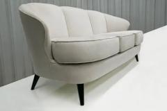 Joaquim Tenreiro Midcentury Modern Sofa in Hardwood Grey Velvet by Joaquim Tenreiro Brazil 1960 - 3186378