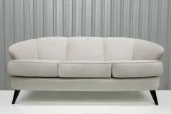 Joaquim Tenreiro Midcentury Modern Sofa in Hardwood Grey Velvet by Joaquim Tenreiro Brazil 1960 - 3186420