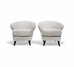 Joaquim Tenreiro Pair of Concha Armchairs in Grey Fabric Joaquim Tenreiro 1960s Lot 215A - 4354286
