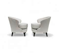 Joaquim Tenreiro Pair of Concha Armchairs in Grey Fabric Joaquim Tenreiro 1960s Lot 215A - 4354287
