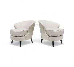 Joaquim Tenreiro Pair of Concha Armchairs in Grey Fabric Joaquim Tenreiro 1960s Lot 215A - 4354293