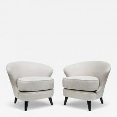 Joaquim Tenreiro Pair of Concha Armchairs in Grey Fabric Joaquim Tenreiro 1960s Lot 215A - 4355077