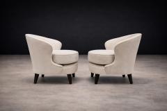 Joaquim Tenreiro Pair of Concha Armchairs in Grey Ultra Suede Joaquim Tenreiro 1960s - 4546657
