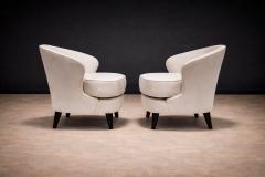 Joaquim Tenreiro Pair of Concha Armchairs in Grey Ultra Suede Joaquim Tenreiro 1960s - 4546658