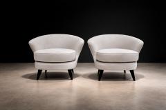 Joaquim Tenreiro Pair of Concha Armchairs in Grey Ultra Suede Joaquim Tenreiro 1960s - 4546663