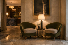 Joaquim Tenreiro Pair of Concha Armchairs in Two Tone Mohair by Joaquim Tenreiro Lot 215B - 4707607