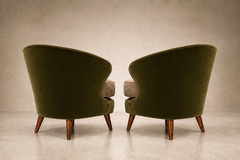 Joaquim Tenreiro Pair of Concha Armchairs in Two Tone Mohair by Joaquim Tenreiro Lot 215B - 4707613