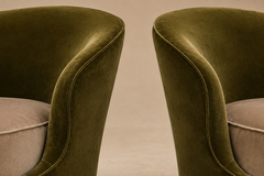 Joaquim Tenreiro Pair of Concha Armchairs in Two Tone Mohair by Joaquim Tenreiro Lot 215B - 4707614