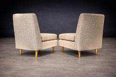 Joaquim Tenreiro Pair of L Armchairs in Hardwood Fabric Joaquim Tenreiro - 4542400
