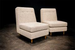 Joaquim Tenreiro Pair of L Armchairs in Hardwood Fabric Joaquim Tenreiro - 4542453