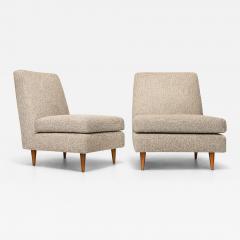 Joaquim Tenreiro Pair of L Armchairs in Hardwood Fabric Joaquim Tenreiro - 4545950