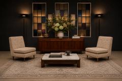 Joaquim Tenreiro Pair of L Lounge Chairs in Hardwood Chenille by Joaquim Tenreiro - 4594336