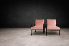 Joaquim Tenreiro Pair of Leve Armchairs in Rosewood and Velvet by Joaquim Tenreiro - 4524946