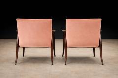 Joaquim Tenreiro Pair of Leve Armchairs in Rosewood and Velvet by Joaquim Tenreiro - 4524955