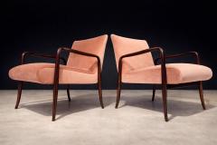 Joaquim Tenreiro Pair of Leve Armchairs in Rosewood and Velvet by Joaquim Tenreiro - 4524959