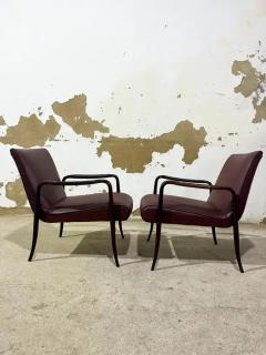 Joaquim Tenreiro Pair of Leve armchairs in hardwood leather by Joaquim Tenreiro 1942 Brazil - 3474531