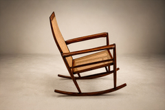 Joaquim Tenreiro Rare Cadeira de Embalo Rocking Chair in Solid Rosewood Caning Tenreiro - 4722692