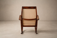Joaquim Tenreiro Rare Cadeira de Embalo Rocking Chair in Solid Rosewood Caning Tenreiro - 4722697