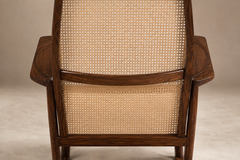 Joaquim Tenreiro Rare Cadeira de Embalo Rocking Chair in Solid Rosewood Caning Tenreiro - 4722698