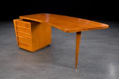 Joaquim Tenreiro Rare Curved Desk by Joaquim Tenreiro w Floating Top Drawer Cabinet Lot 731A - 4455619