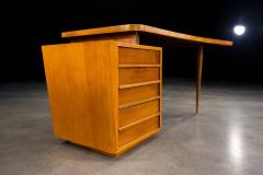 Joaquim Tenreiro Rare Curved Desk by Joaquim Tenreiro w Floating Top Drawer Cabinet Lot 731A - 4455621