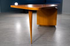 Joaquim Tenreiro Rare Curved Desk by Joaquim Tenreiro w Floating Top Drawer Cabinet Lot 731A - 4455623