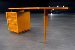 Joaquim Tenreiro Rare Curved Desk by Joaquim Tenreiro w Floating Top Drawer Cabinet Lot 731A - 4455627