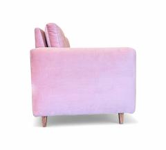 Joaquim Tenreiro Rectangular Sofa in Hardwood Pink Velvet Joaquim Tenreiro 1950s Lot 501 - 4378160