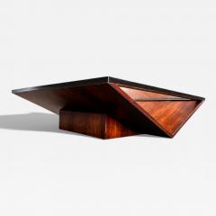 Joaquim Tenreiro Rosewood Glass Metal Coffee Table Attrib Joaquim Tenreiro Lot 746A - 4634601