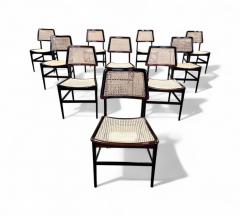 Joaquim Tenreiro Set of 10 Chairs in Hardwood Cane Joaquim Tenreiro Lot 589 749 753 849 - 4309240