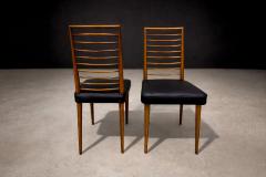 Joaquim Tenreiro Set of 2 Chairs in Hardwood Leather Joaquim Tenreiro 1950s - 4547719