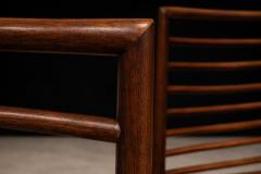 Joaquim Tenreiro Set of 2 Chairs in Hardwood Leather Joaquim Tenreiro 1950s - 4547723