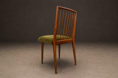 Joaquim Tenreiro Set of 6 Dining Chairs by Joaquim Tenreiro in Cavi na Wood Olive Green Mohair - 4606464