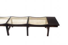 Joaquim Tenreiro Wood and Cane Bench By Joaquim Tenreiro - 3645034