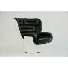 Joe Colombo 1960s Joe Colombo Black Leather Elda Chair - 1703980