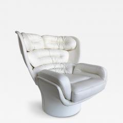 Joe Colombo Joe Colombo Elda Swivel Chair Fratelli Longhi White Leather 4 Available - 4555114