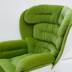 Joe Colombo Joe Colombo Mid Century Modern Green Velvet Elda Italian Lounge Chair - 1833093