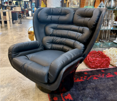 Joe Colombo Joe Colombo Swivel Elda Leather Lounge Chair - 4587918
