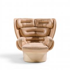 Joe Colombo Joe Colombo for Comfort Model 1005 Fiberglass and Leather Elda Lounge Chair - 4572567