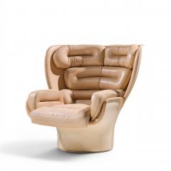 Joe Colombo Joe Colombo for Comfort Model 1005 Fiberglass and Leather Elda Lounge Chair - 4572568