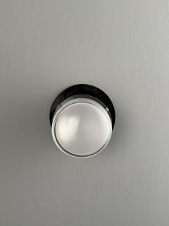 Joe Colombo Pair of Joe Colombo Black Fresnel Glass Metal Wall Lamps for Oluce - 4473943