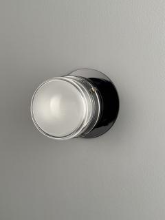 Joe Colombo Pair of Joe Colombo Black Fresnel Glass Metal Wall Lamps for Oluce - 4473946