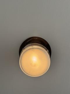 Joe Colombo Pair of Joe Colombo Black Fresnel Glass Metal Wall Lamps for Oluce - 4473949